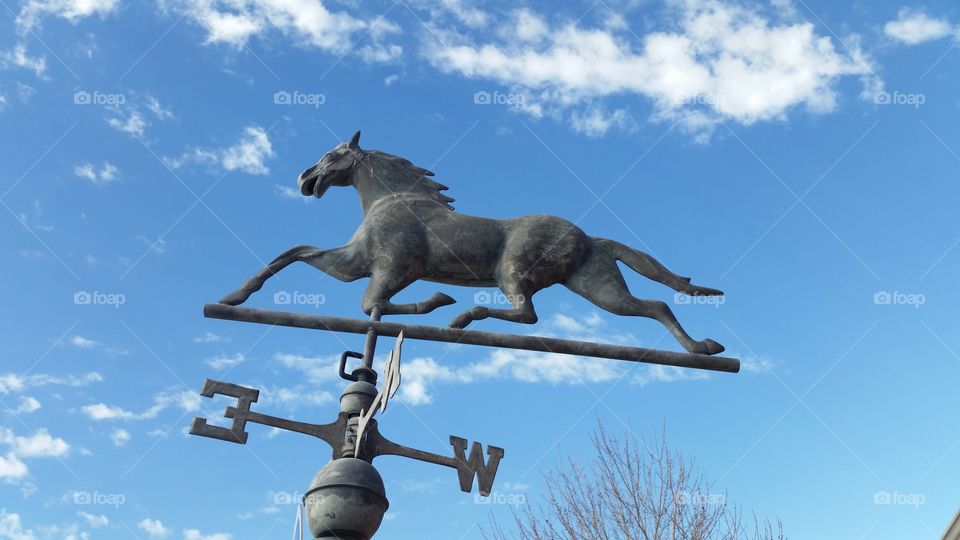 weather vane and blue sky