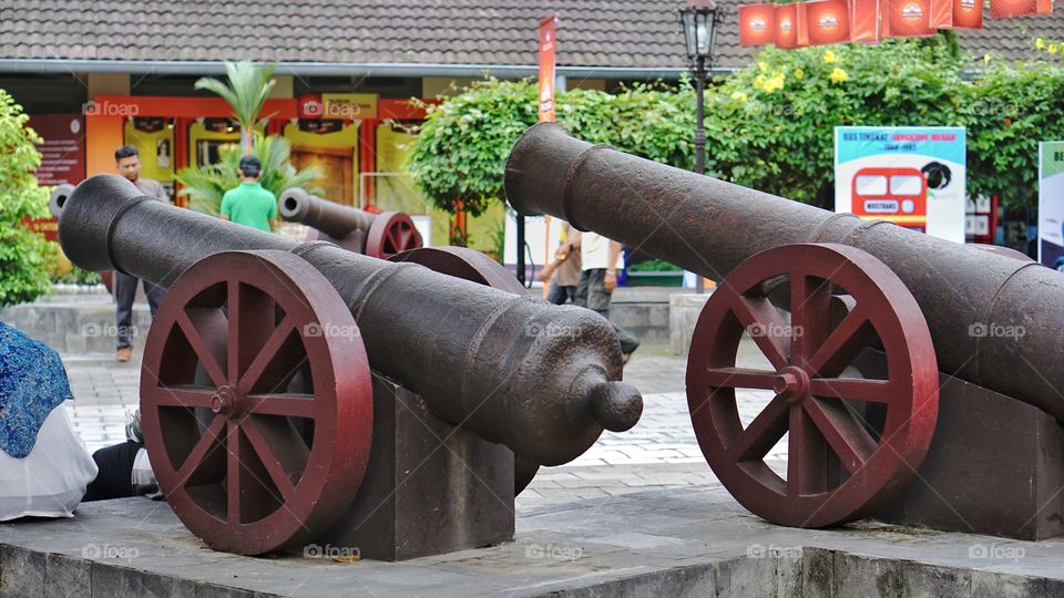 Cannons inside the Fort Vredeburg Yogyakarta