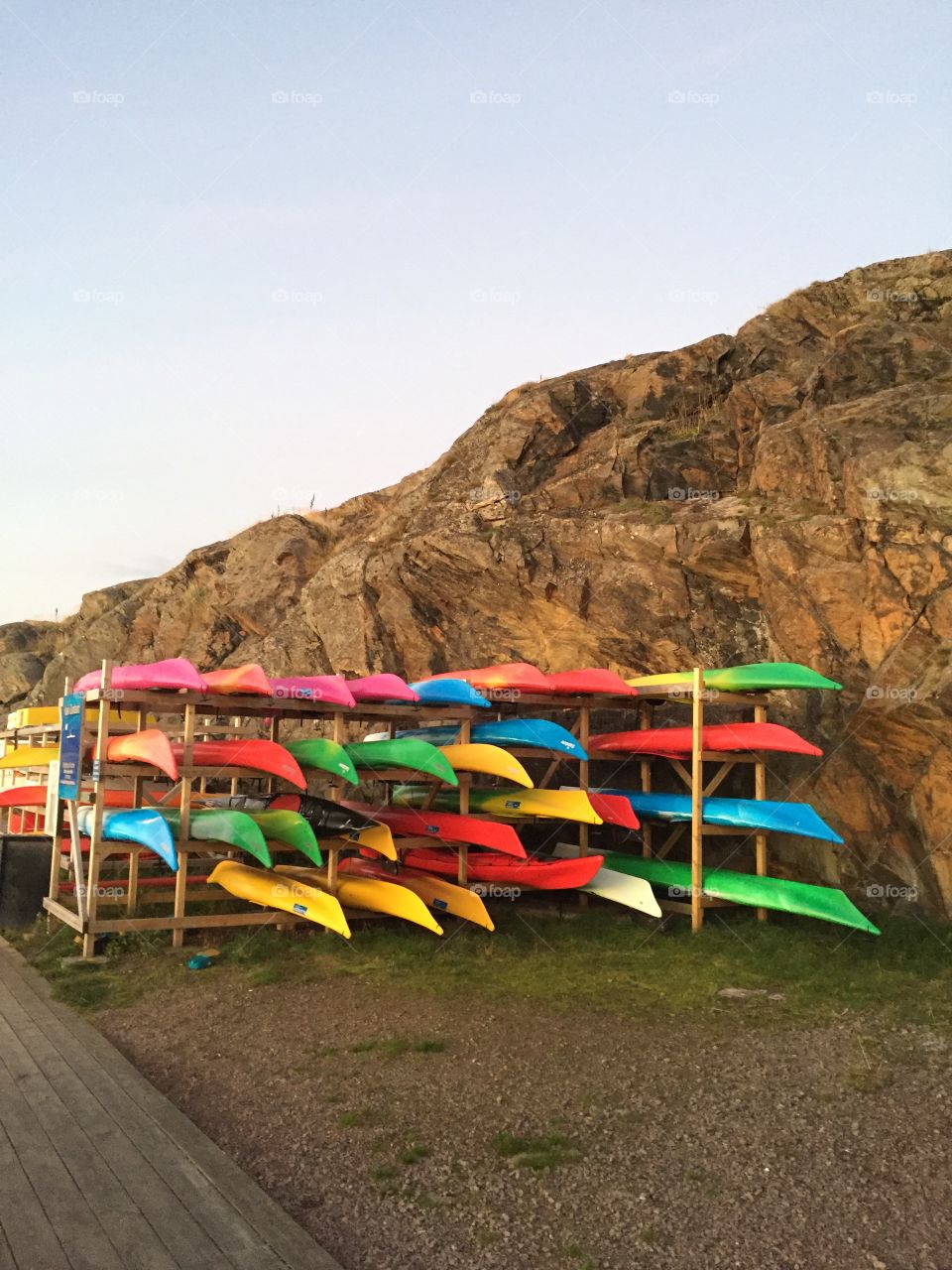 Colorful canoes