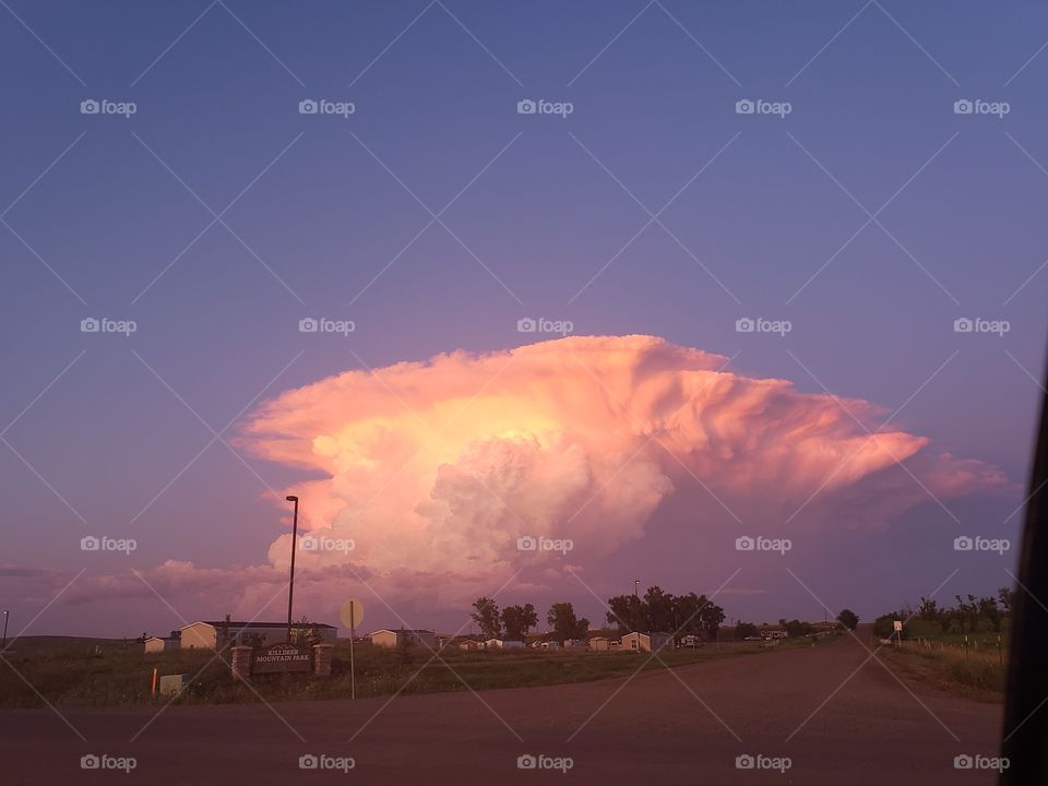 storm cell in North Dakota
