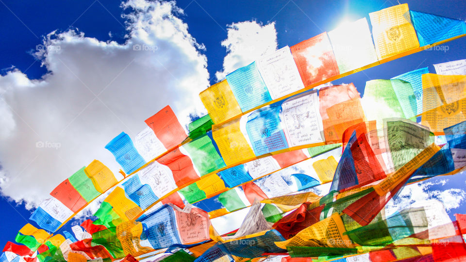 Prayer flags flying