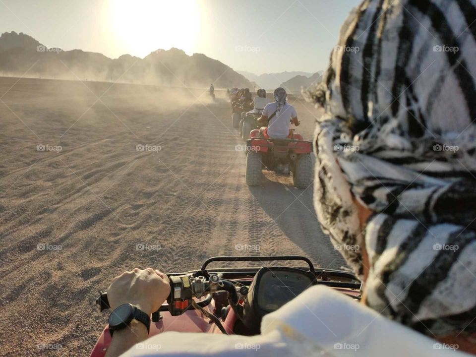 along the desert with the quad