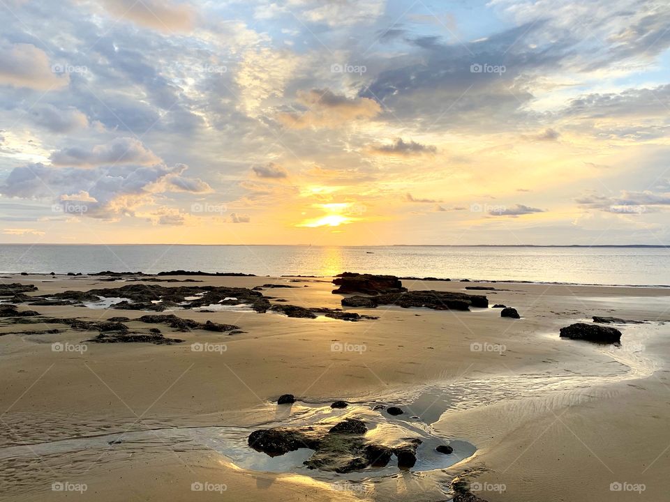 Sunset at Ponta d’areia beach in São Luís, Maranhão 