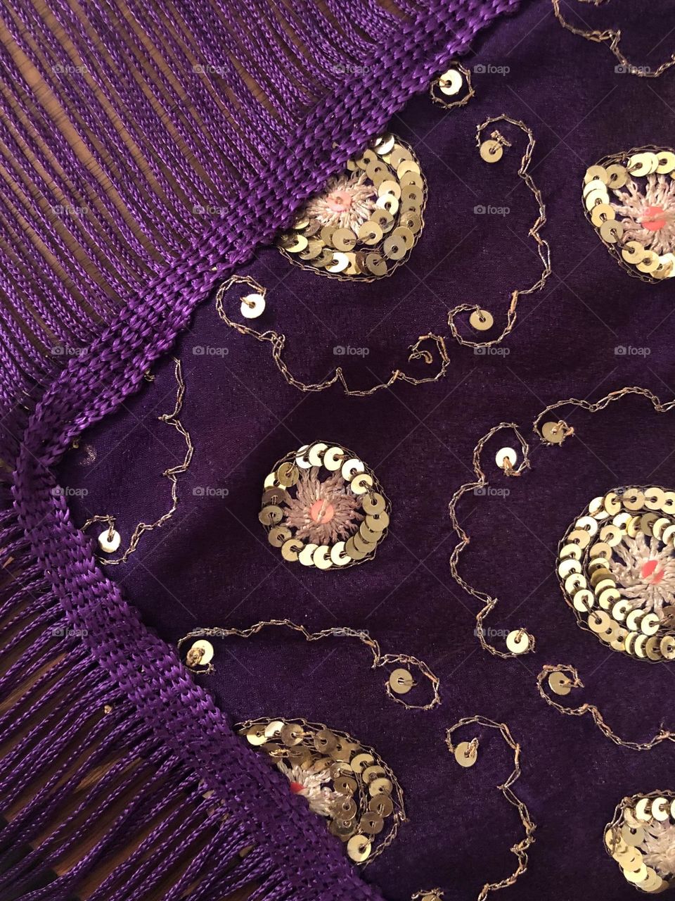 Purple and Gold Hip Scarf