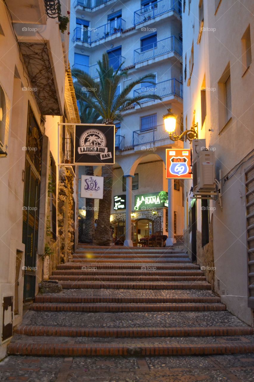 Stairs by night