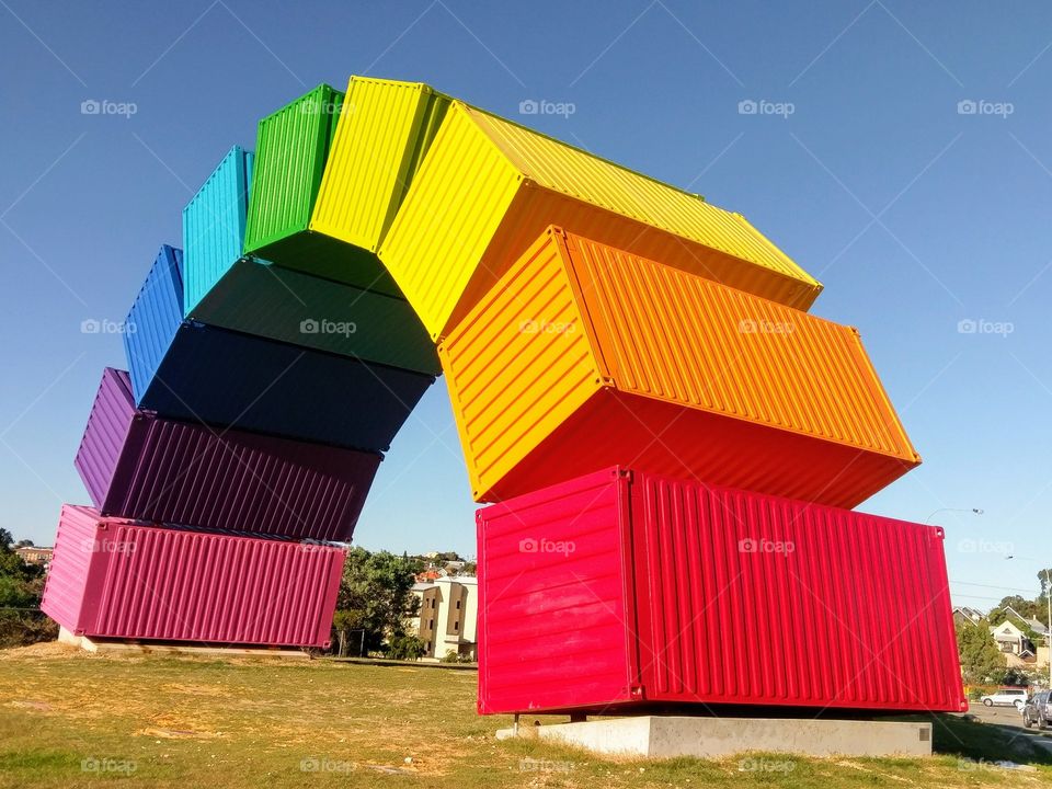Rainbow shipping containers