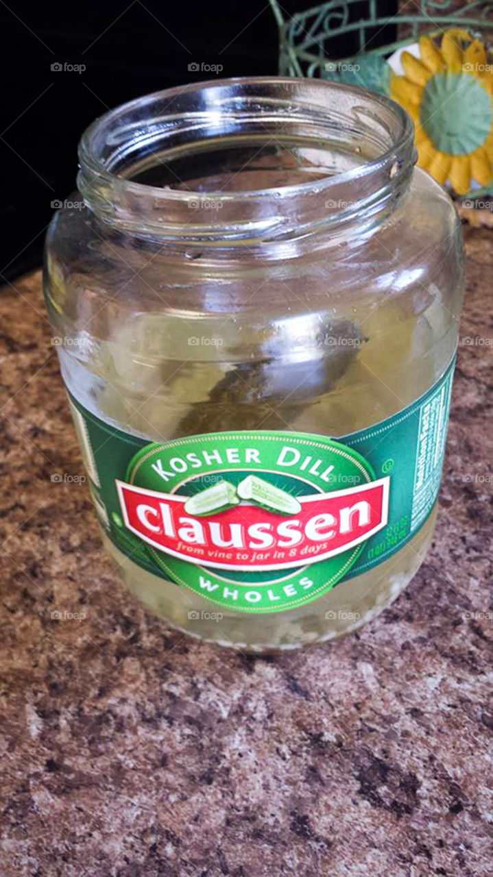 Pickle jar. seriously, who leaves just one pickle?