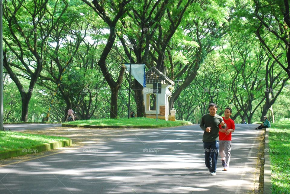 Morning exercise by running in a cool place