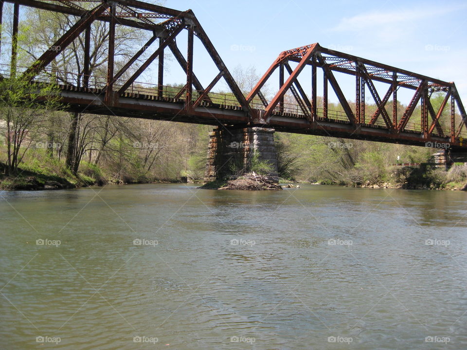 Railroad bridge over river
