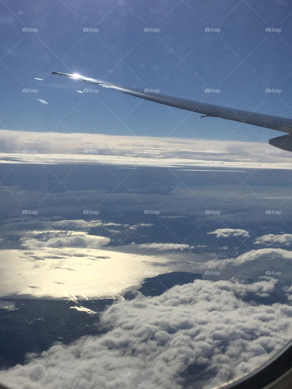 A view of San Fransisco, California from The Plane