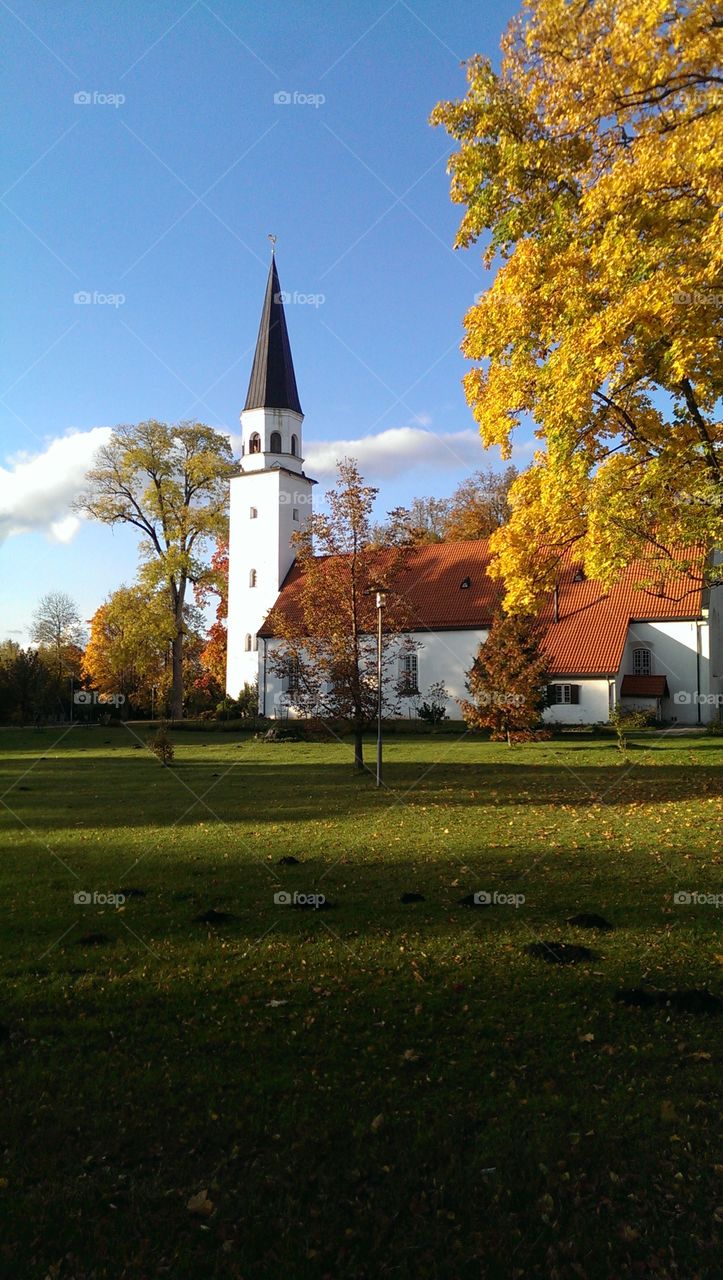 church in Autumn colours