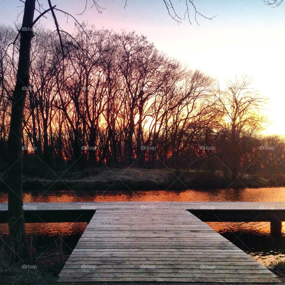 Sunset on the dock at Floodgate
