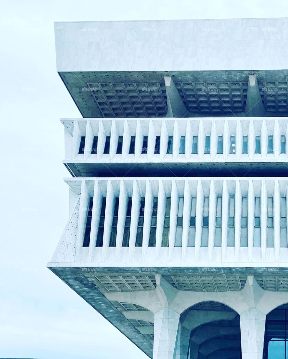 Brutalist architecture of the Empire State Plaza designed by Wallace Harrison located in Albany, New York