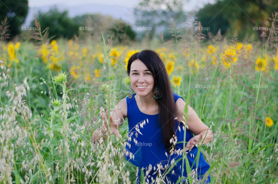 Emotional Portrait of My Beautiful Wife in Sunflowers Feald