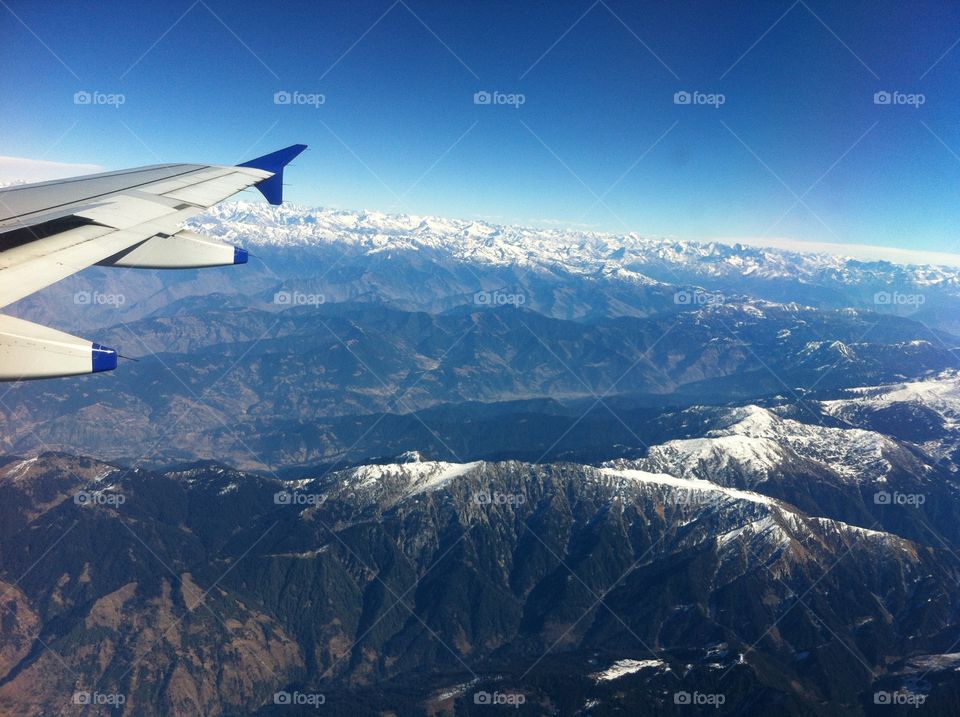 Flying over the Himalayas