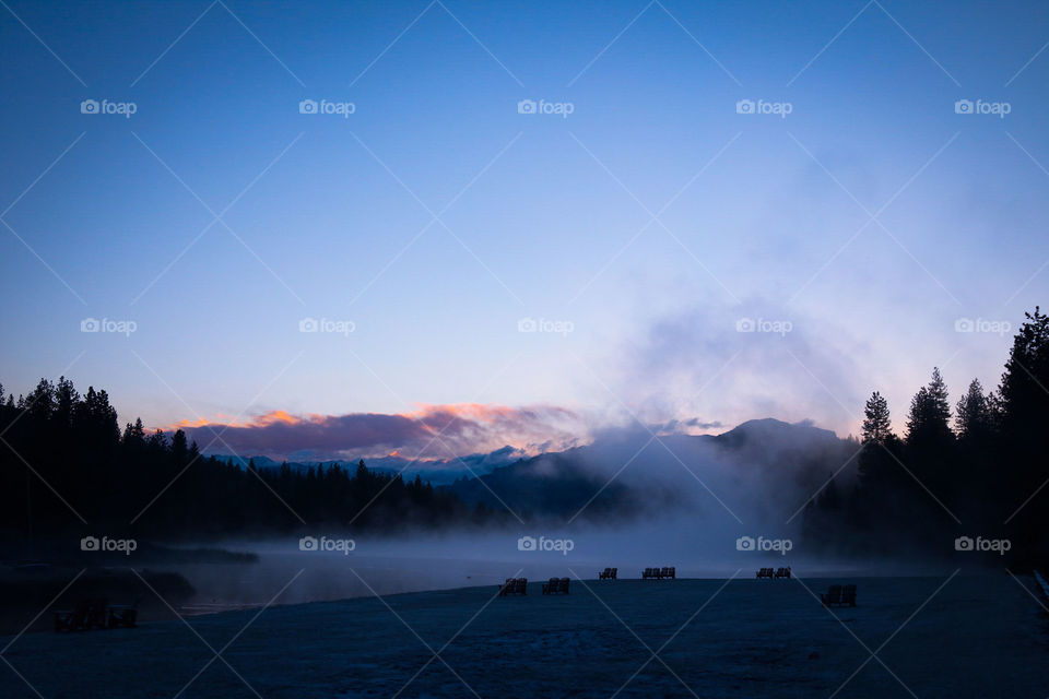 Snowy sunrise