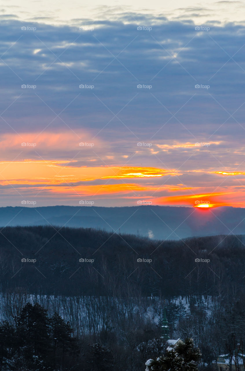 Nature landscape during sunset