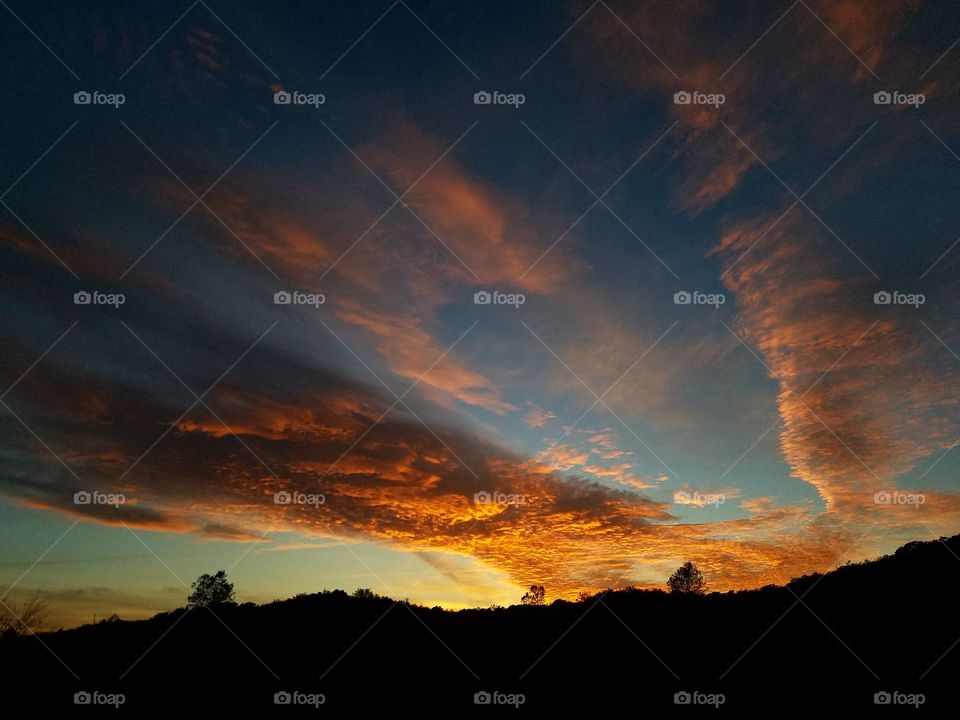 Orange evening sky