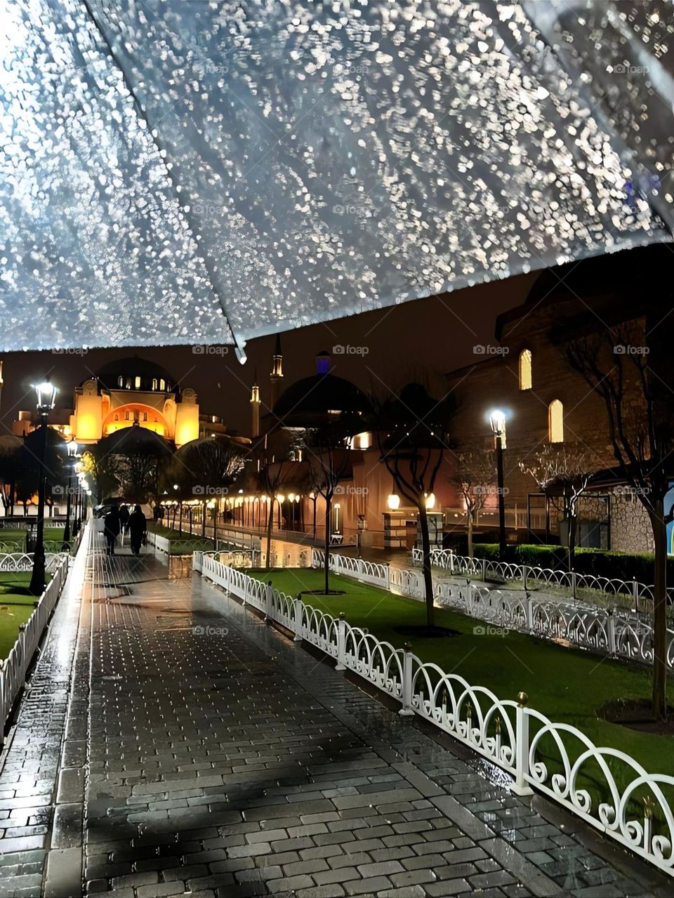 rainy night at an empty street