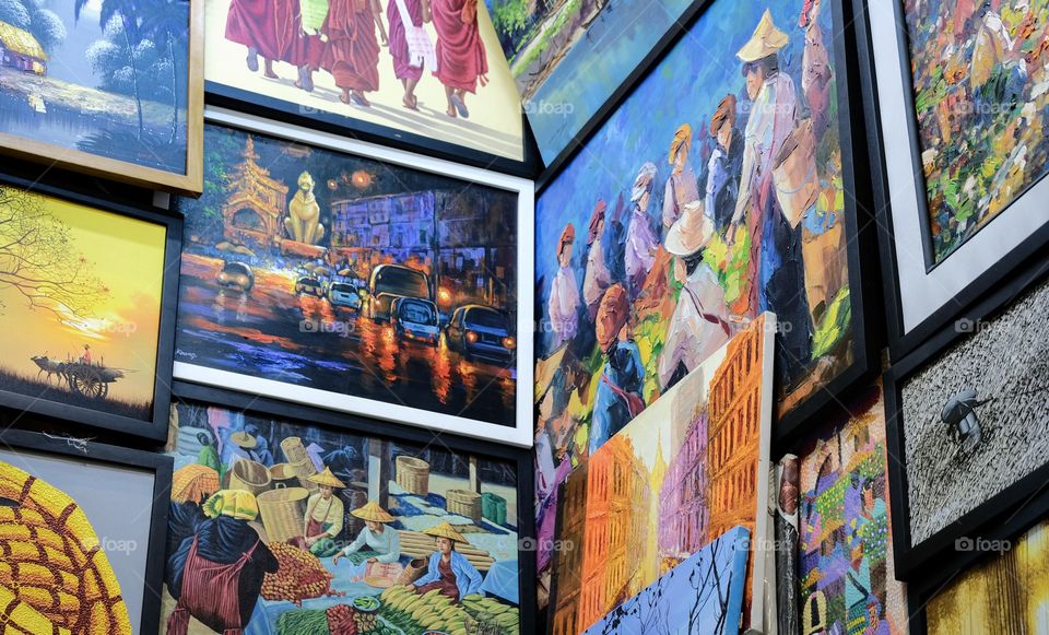 Local painting shop at Myanmar