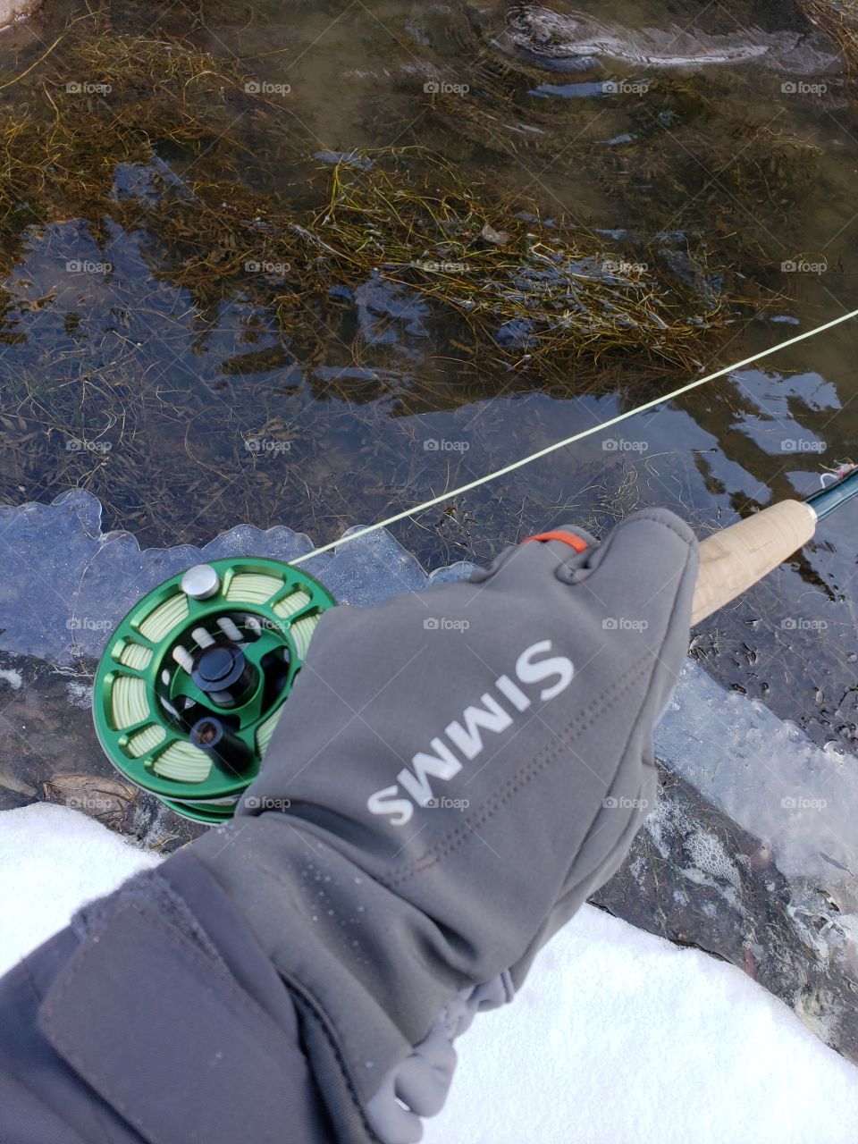Simms winter fly fishing.
