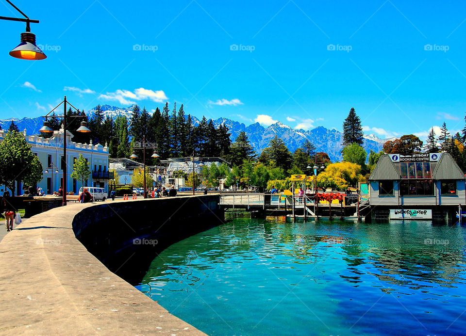 snow lake colorful mountains by wme