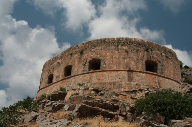 Low angle view of old fort