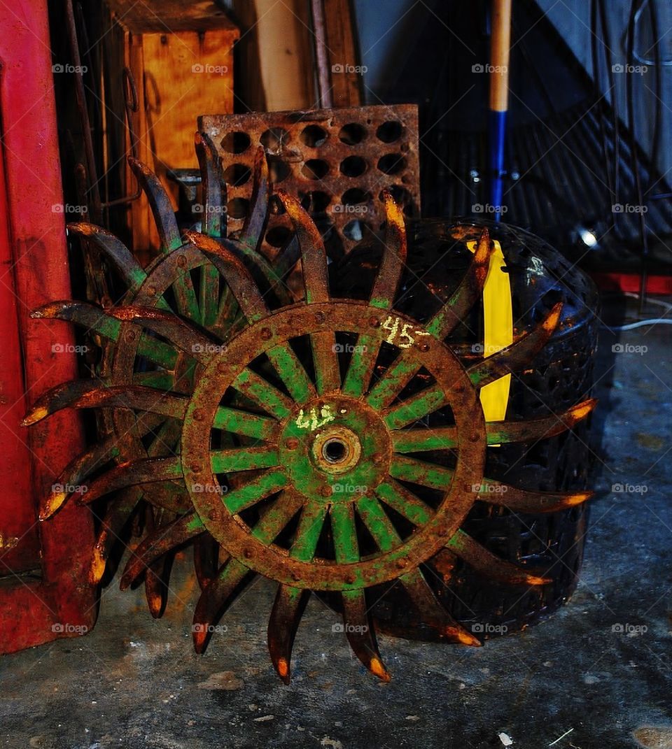 Rusty metal wheel