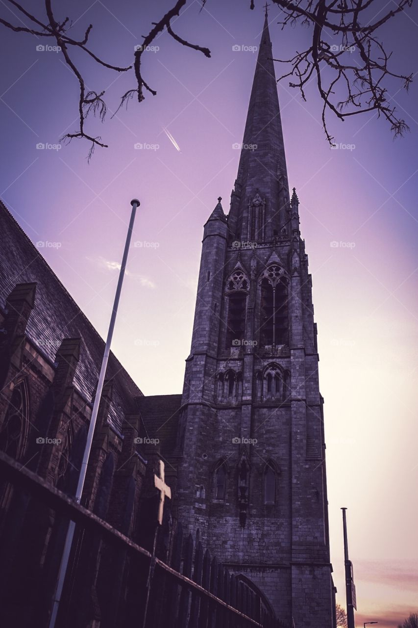 Sunrise, Sunrise In England, Sunrise At Church, English Churches, Cross At Church 