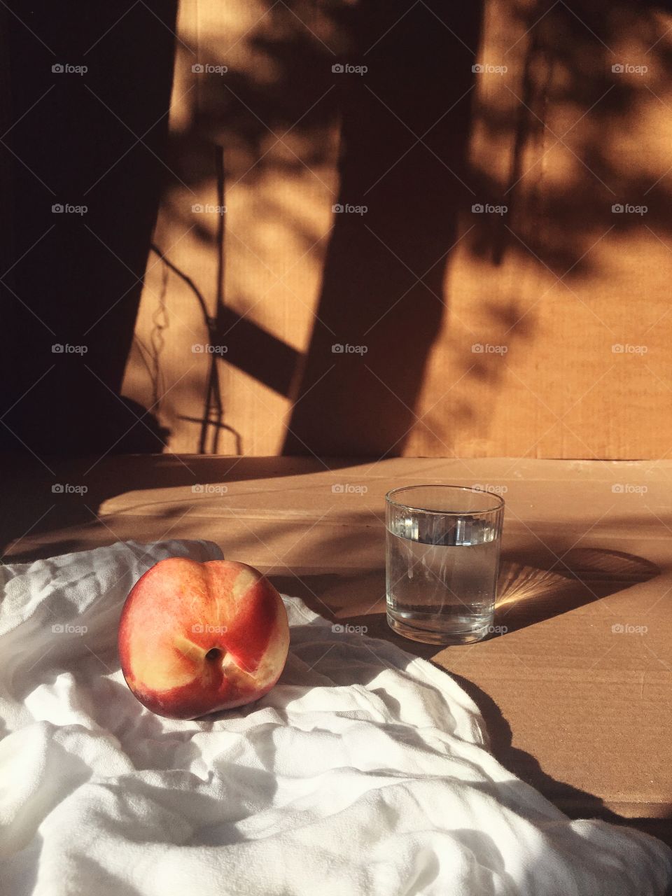Peach and water 