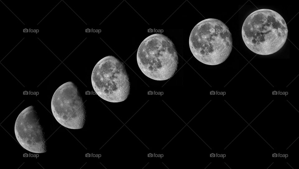 Multiple exposure of moon eclipse