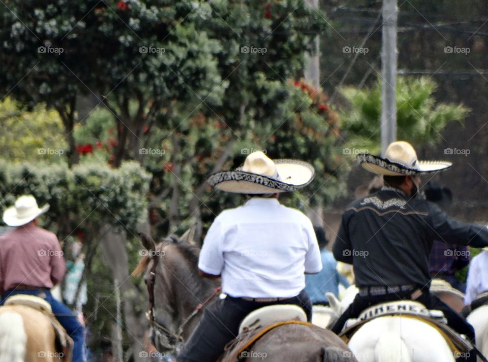 Cowboys Wearing Sombreros
