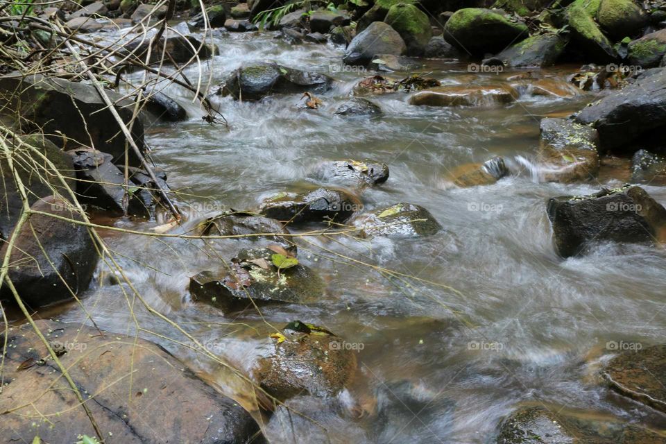 Stream full of stones and clean water