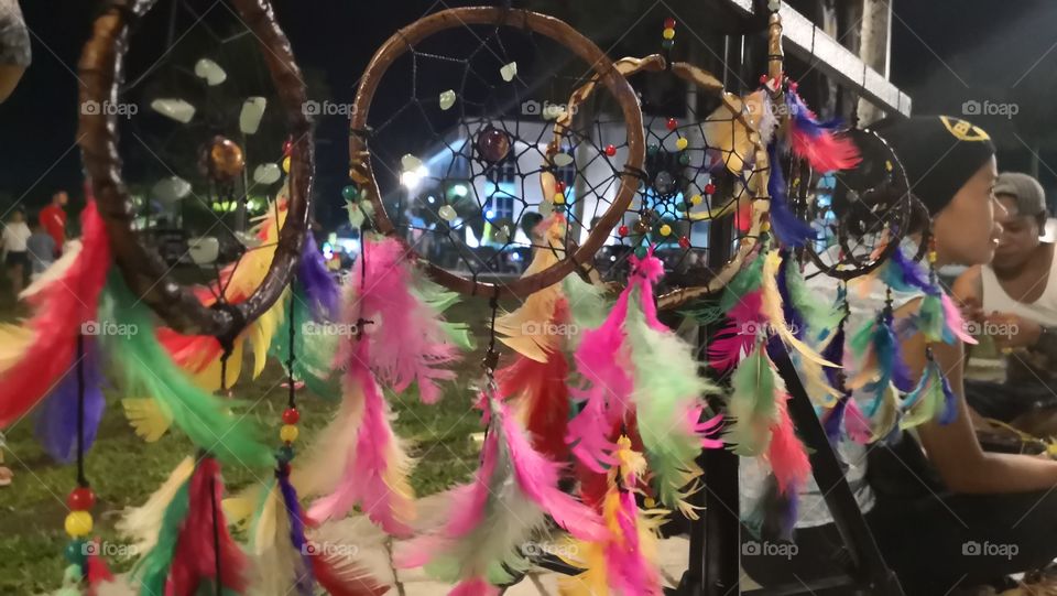 Colorful Dreamcatchers on display in Bacolod City, Philippines.