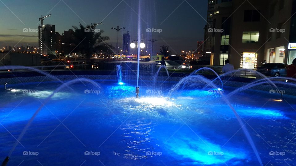 fountain night illumination