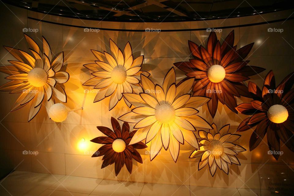 Flower lighted wall