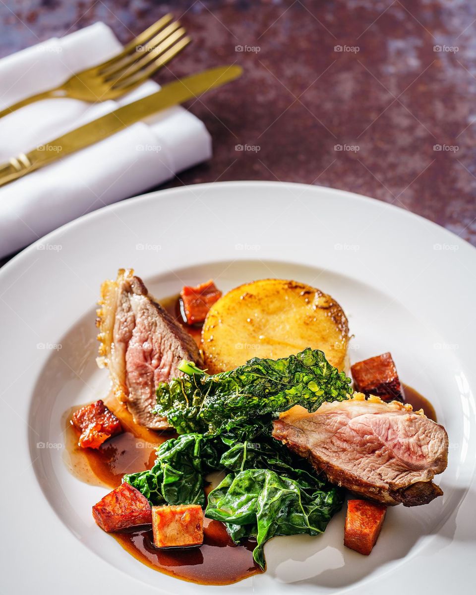 Delicious steak meals with side dishes