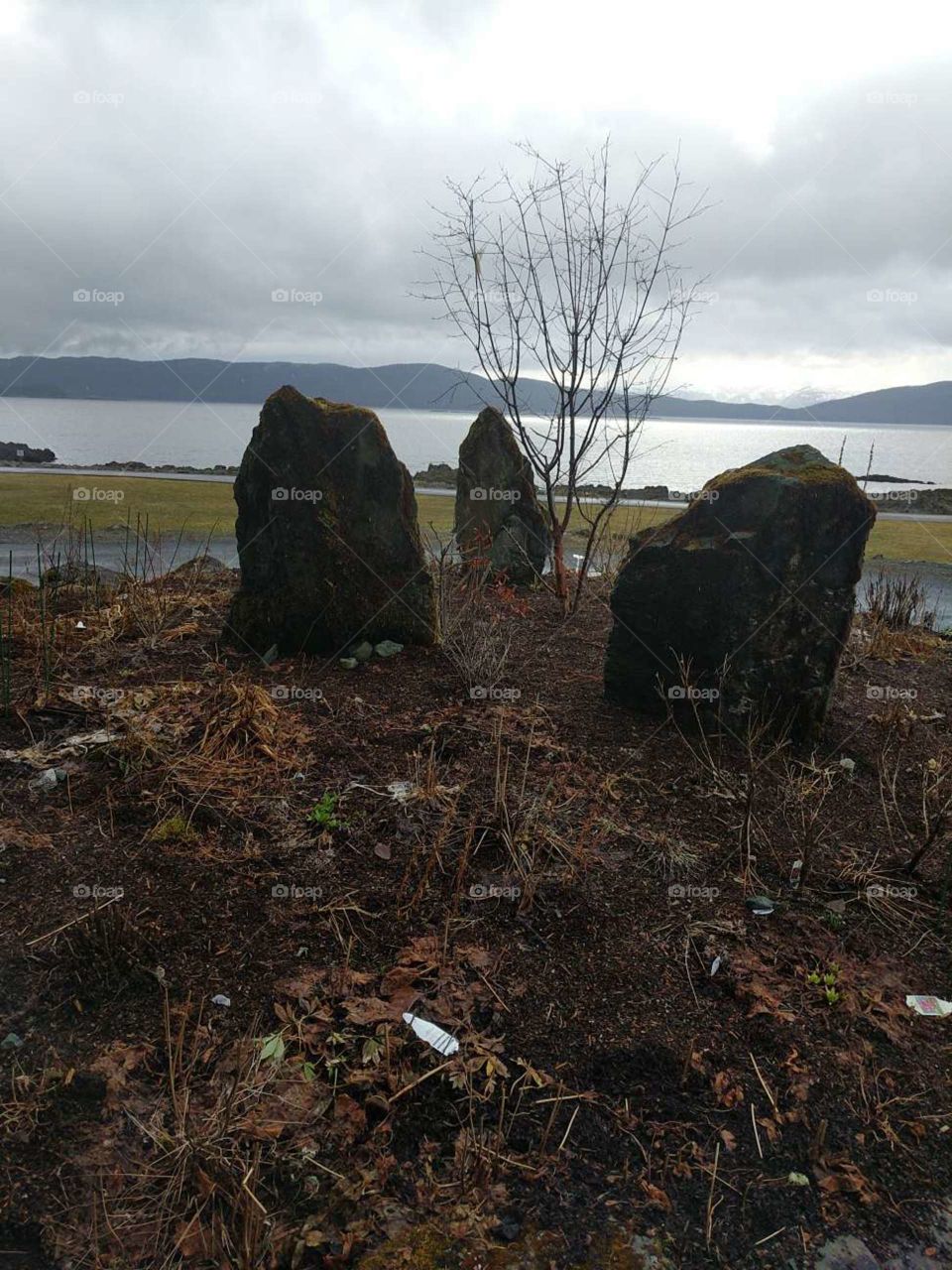 creepy but cool miniature Stonehenge at the mouth of the bay just before the shrine to St. Teresa
