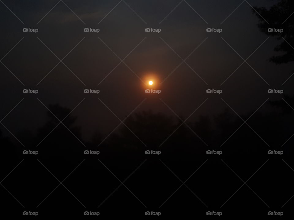 Moon, Sunset, Silhouette, No Person, Eclipse