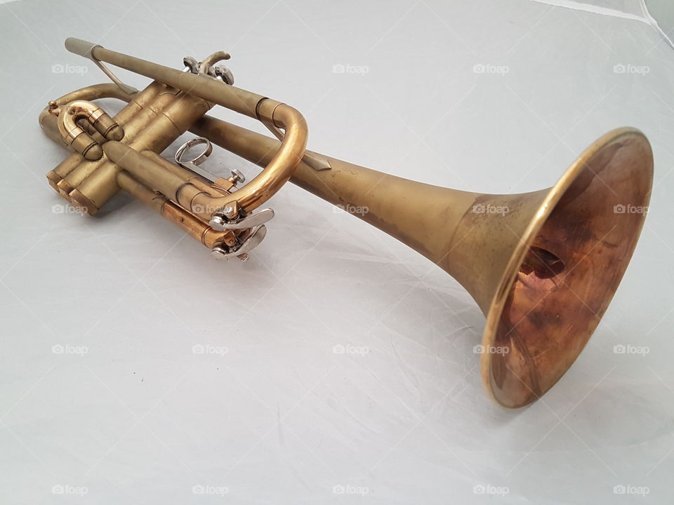 Vintage brown trumpet