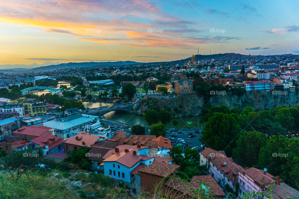 sunset in Tbilisi, Georgia