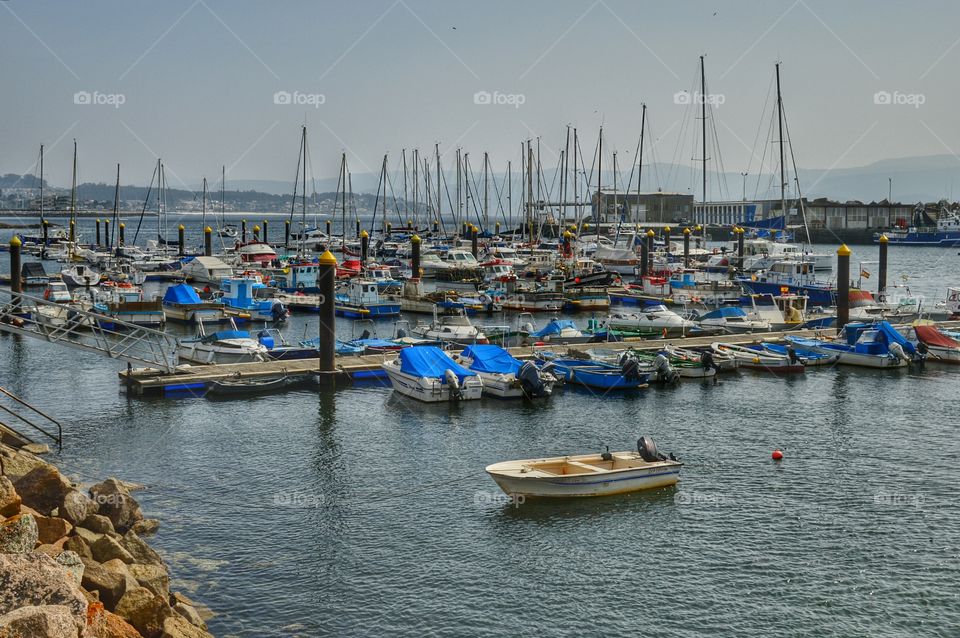 Nautical vessels in sea