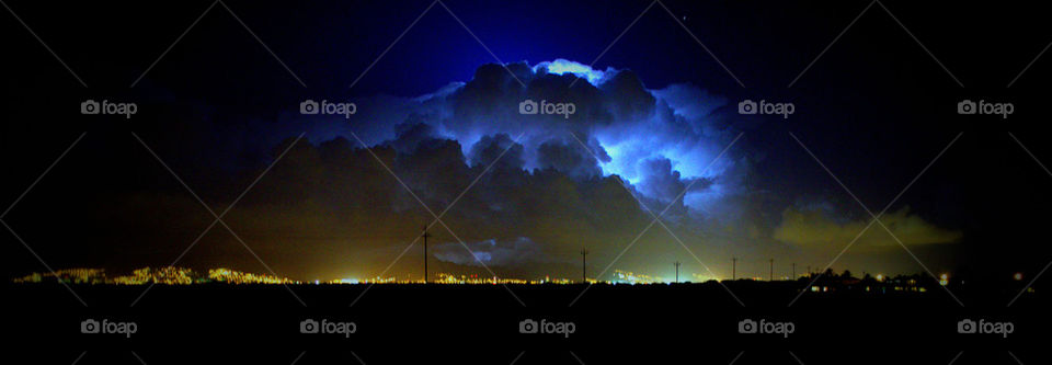 lightning over Honolu