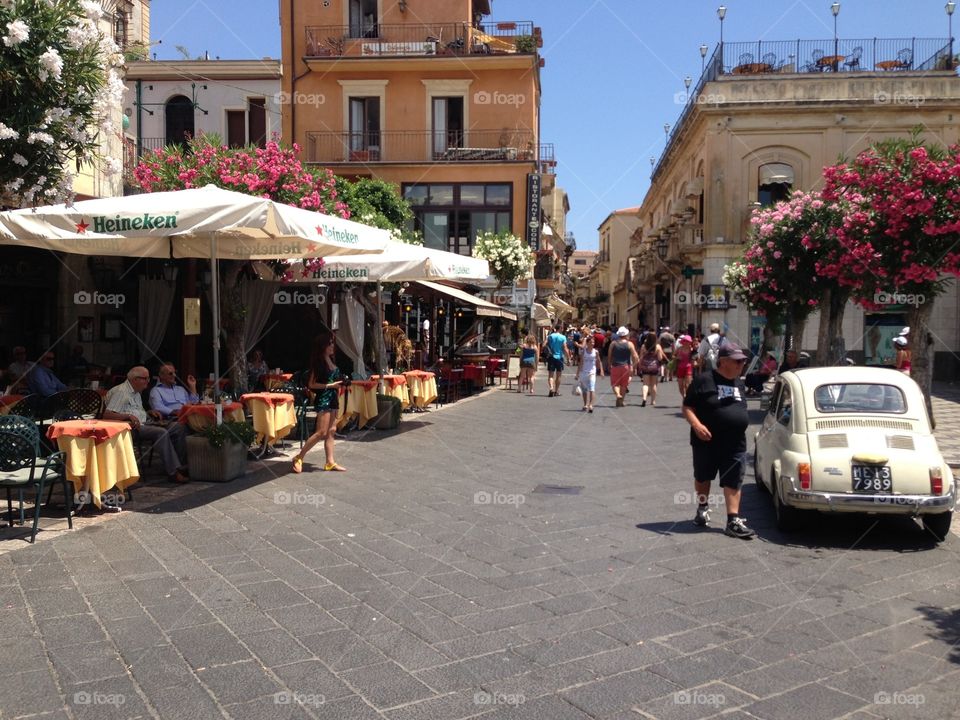 On the streets of Taormina,Sicilia,Italy. On the street of Taormina,Sicilia,Italy