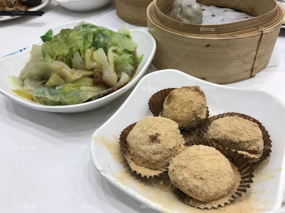 Chinese dessert, vegetables, dim sum 