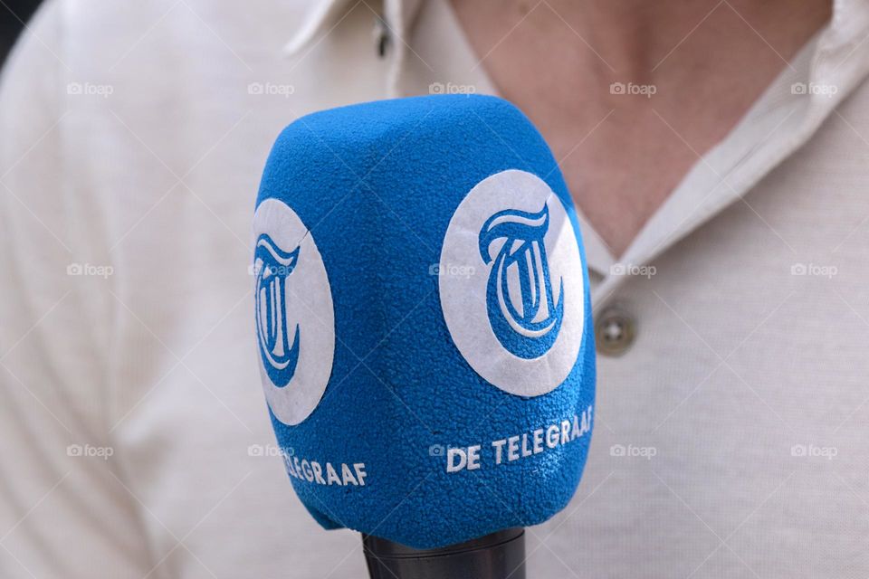 Close Up Telegraaf  Microphone At Amsterdam The Netherlands 7-5-2024