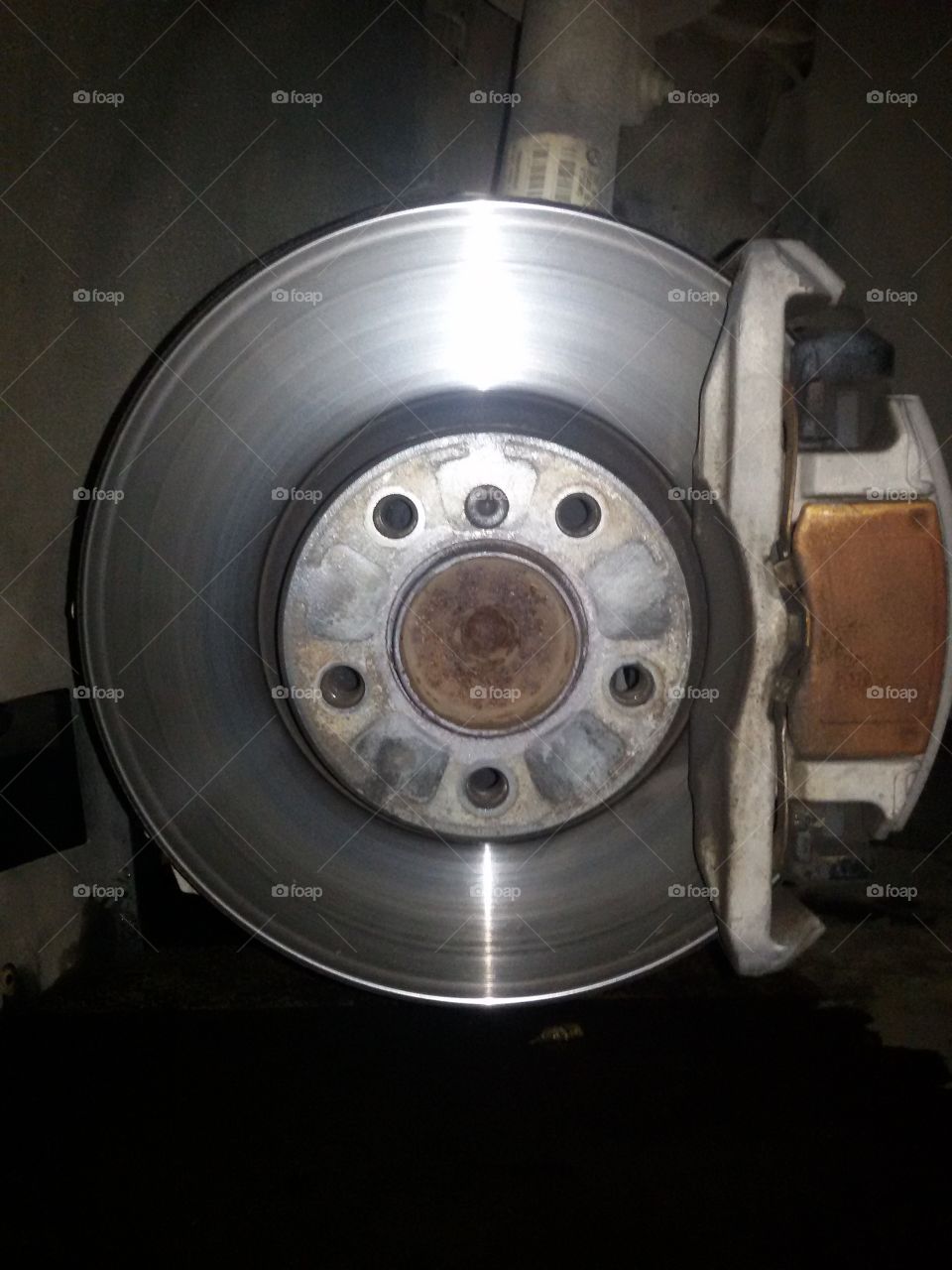 Brake disk and pads on BMW