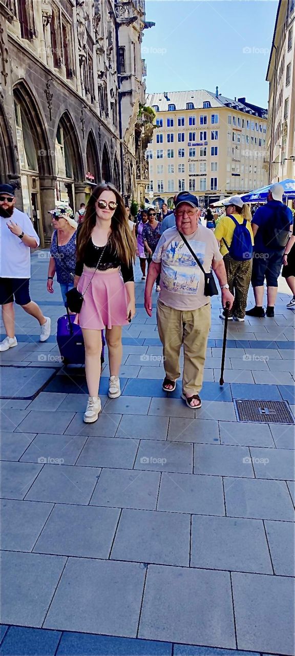 The pedestrian zone in the inner city of “Munich”, capitol of “Bavaria” is a lovely place to go on a leisurely summertime stroll on a sunny afternoon in August 2024. Hypnotic Productions