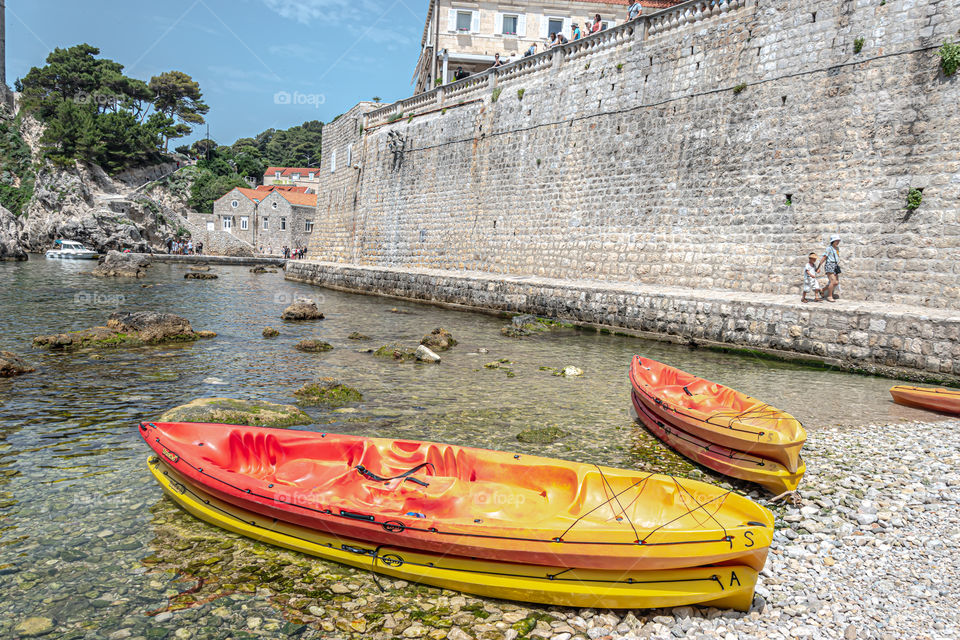 Kayaks in harbour