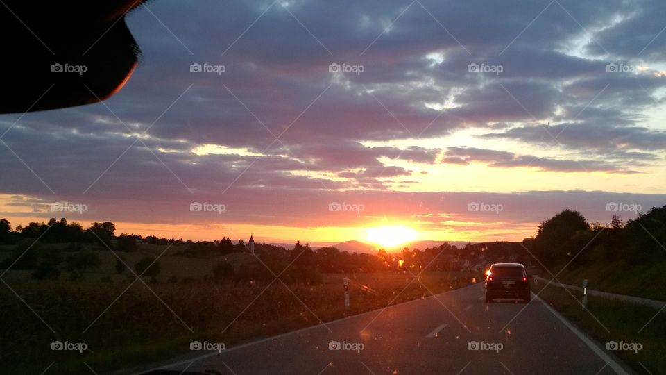 Sonnenuntergang nähe Offenburg